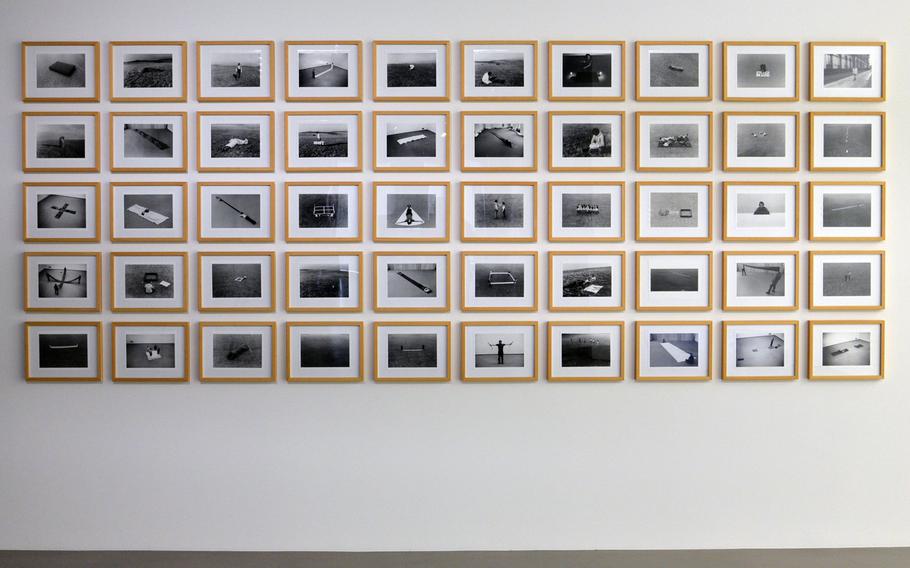 Time Rautert's series of photographs of F. E. Walther's "First Work Set 69/70," on display at MMK 2 in Frankfurt.