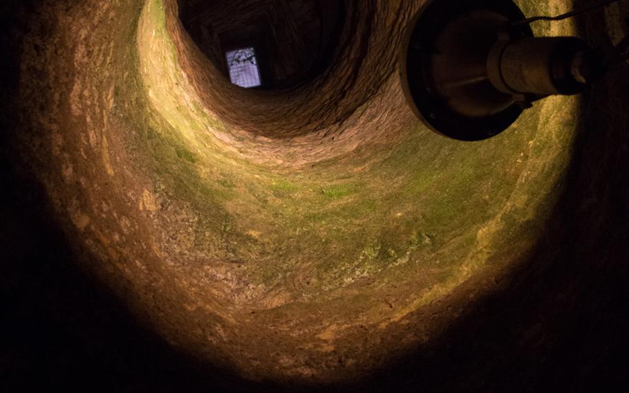 Some areas of the Felsenkeller-Labyrinth in Schwandorf, Germany, are more than 30 feet below the town. Hand-carved air shafts, too small for adults, provide a sense of what it took to create the caverns in the days before gas-powered rock drills.