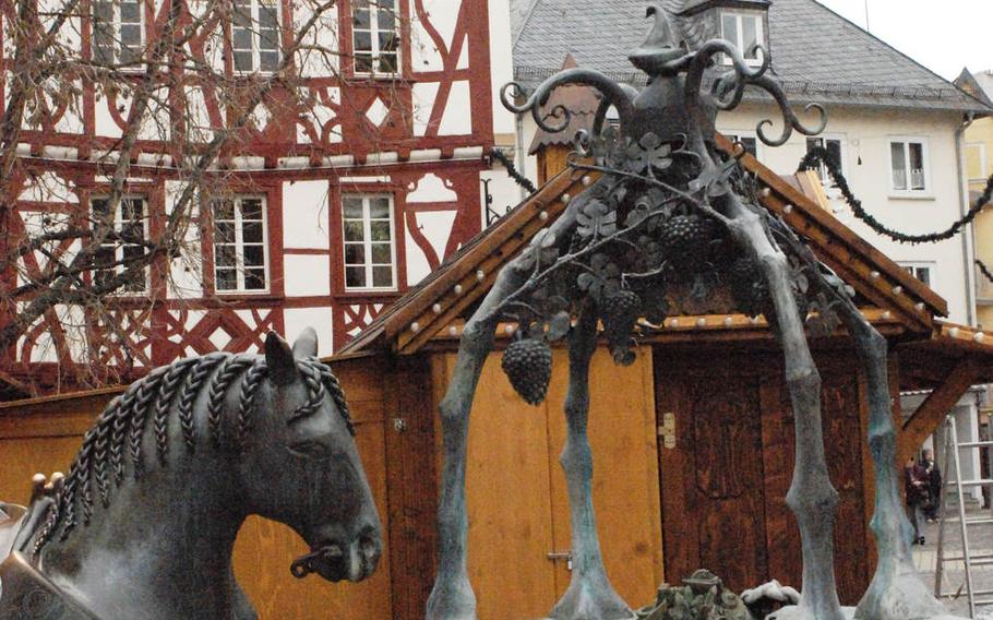The Rossmarkt, or horse market, lies at the center of the old town of Alzey, Germany, about 30 minutes from Kaiserslautern.
