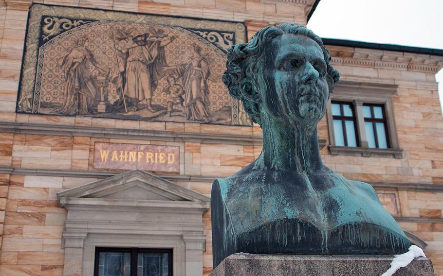 A bust of King Ludwig II, one of Richard Wagner's biggest fans, sits outside the compose'rs house-turned-museum.
