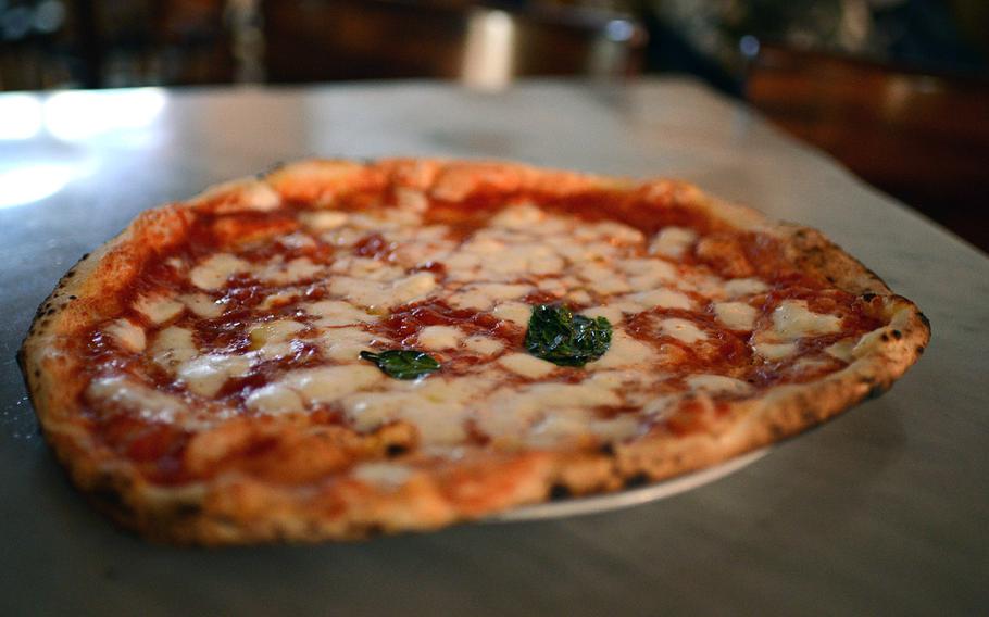 A margherita pizza at Sorbillo, a pizzeria on Via dei Tribunali.