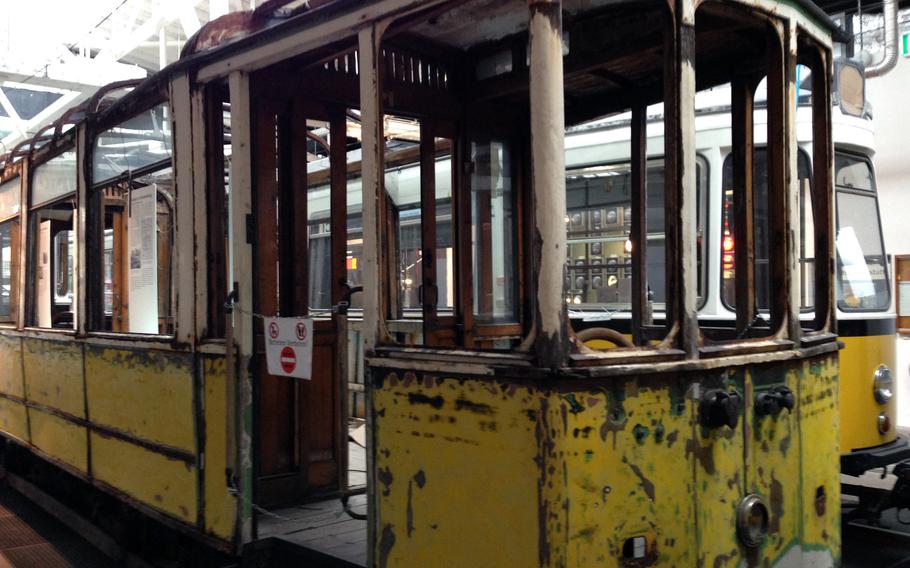 Strassenbahnwelt is focused on the history of public transportation in the city, with a special focus on the tram system. This streetcar was fire-damaged during World War II. 