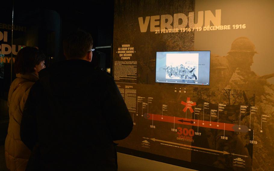 Exhibits at the Verdun Memorial Museum trace the history of the war and the 300 days of the Battle of Verdun. The remodeled museum, featuring  revamped static displays and the addition of audio/visuals, reopened in February 2016, in time for the anniversary of the beginning of the World War I battle, Feb. 21, 1916.