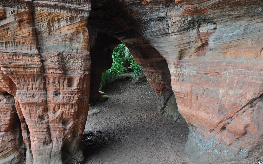 The twin sandstone formation known as Brother's Rock is one of about two dozen rock formations dotting the 27-mile "rock trail" around Rodalben.