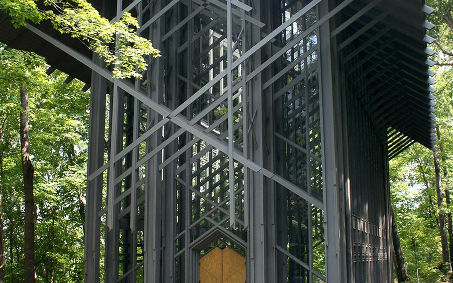 Constructed mainly of wood and glass, Thorncrown Chapel is noted as one of the most beautiful churches in America. It looks and feels like an open-air structure. Aisha Sultan/St. Louis Post-Dispatch/TNS 