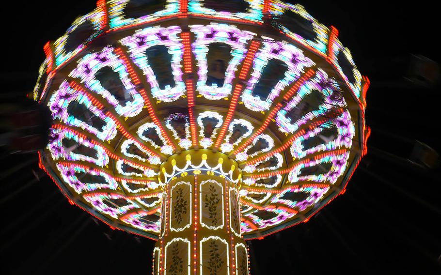 The swings are a nostalgic ride that have managed to remain popular throughout the decades at the Hamburger DOM. Photo by Karen Bradbury/Stars and Stripes