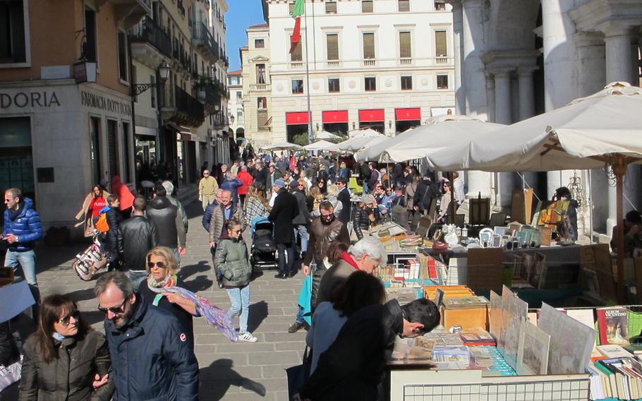 Vicenza's antiques and collectibles market, held the second Sunday of the month, offers old and beautiful items in an old, beautiful setting.