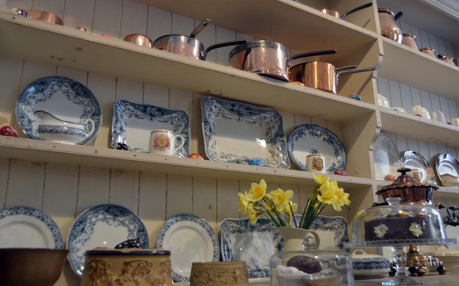 Cooking and serving items displayed in the servants' kitchen at the Ickworth House in Horringer, England, Tuesday, April 18, 2017. On certain weekends you can witness the secret world of the servants as they prepare the house for Lord and Lady Bristol.