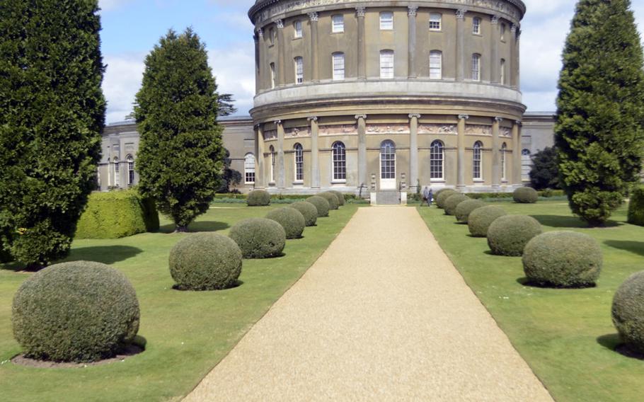 A view from the garden of the rotunda atop the Ickworth House.