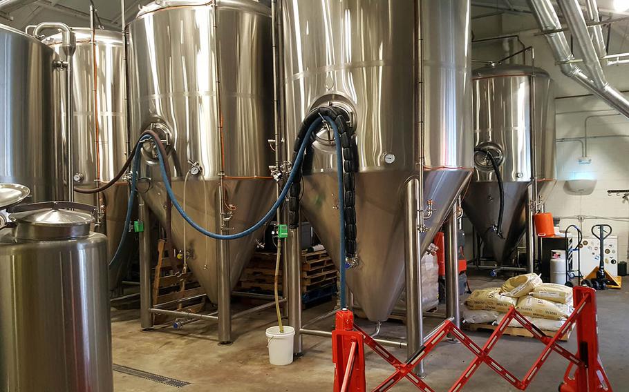 Beer brewing tanks at Waikiki Brewing Co. in Honolulu.