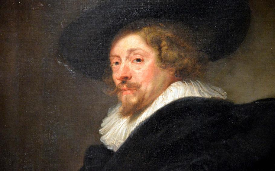 Detail of a self-portrait of the master from around 1638 on display in the exhibit ''Rubens: The Power of Transformation'' at the Staedel Museum in Frankfurt, Germany.