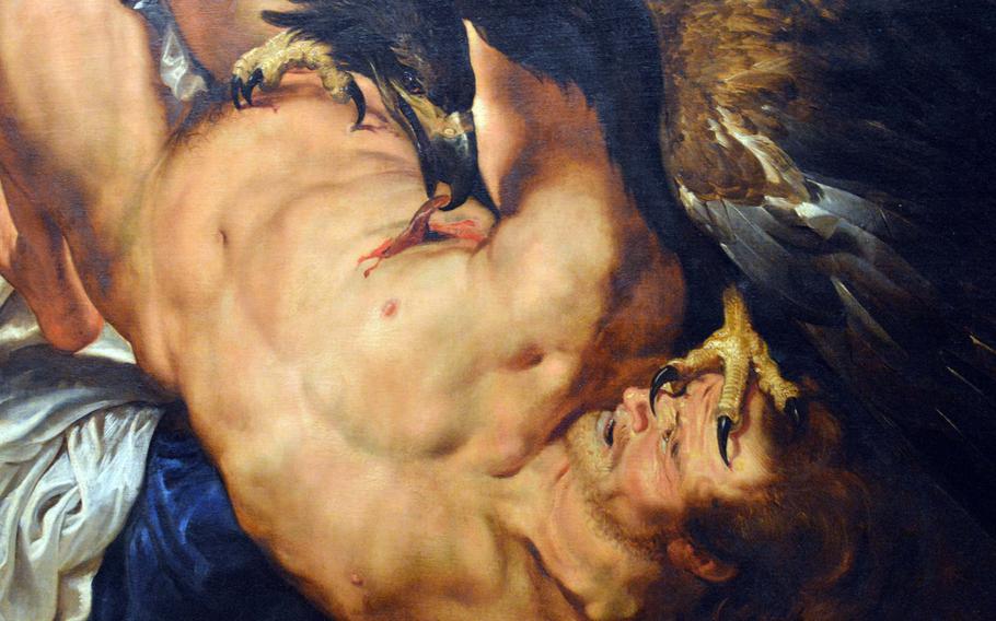 A detail shot of ''Prometheus'' by Peter Paul Rubens and Frans Snyders (Eagle), on display in the exhibition ''Rubens: The Power of Transformation'' at the Staedel Museum in Frankfurt, Germany.