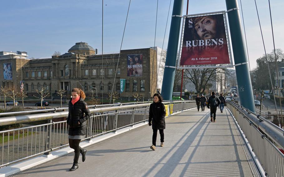 The exhibition Rubens: The Power of Transformation at the Staedel Museum, background at left, in Frankfurt, Germany runs until May 21, 2018.
