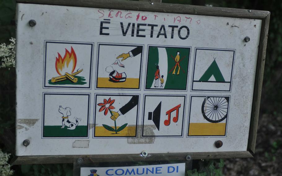 It might seem as if there are more restrictions at Parco di Villa Varda than anywhere else on earth. The big ones for Americans to observe: No dogs, no bikes and no kicking balls or running on the lawn (outside the picnic area).