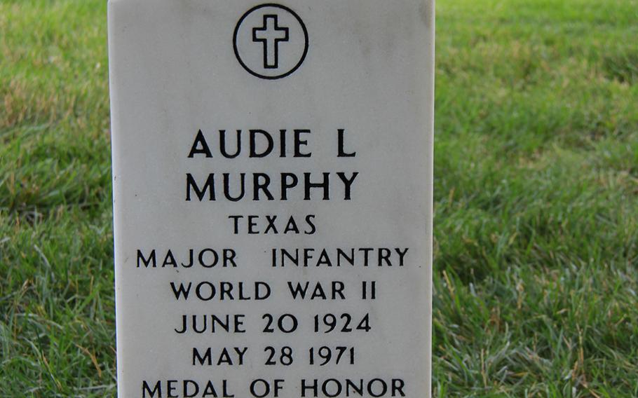 Audie Murphy’s grave site in Section 46 at the National Arlington Cemetery.