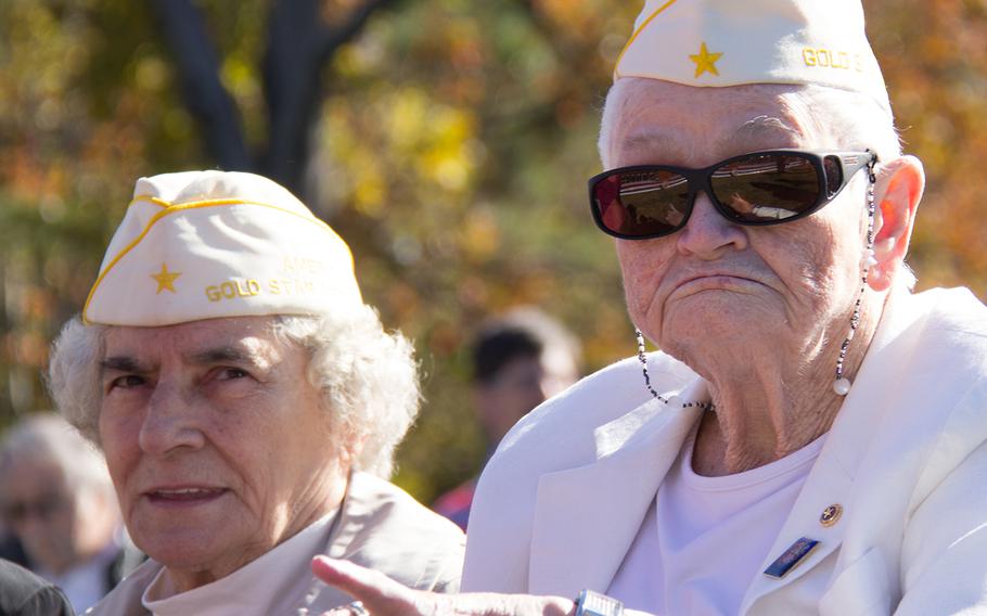 American Gold Star Mothers Terry Davis and Bette Freeman on Veterans Day 2013 at The Vietnam Veterans Memorial in Washington, D.C. 