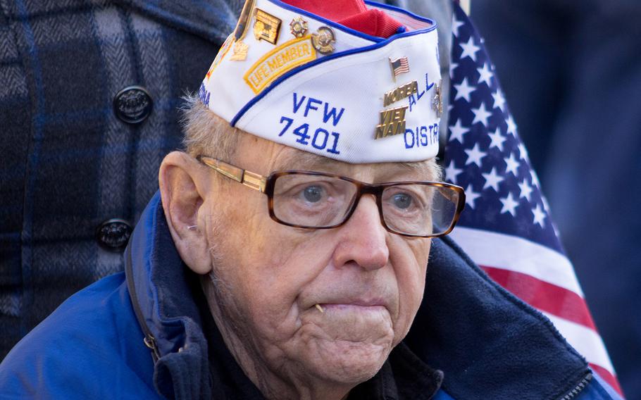 Korea and Vietnam war Veteran Tsgt Charles R. Self at The Vietnam Veterans Memorial in Washington, D.C. on Veterans Day 2013.