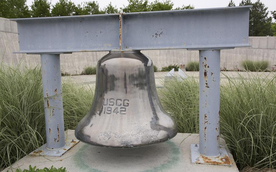 The Coast Guard bell at the National D-Day Memorial in Bedford, Va.