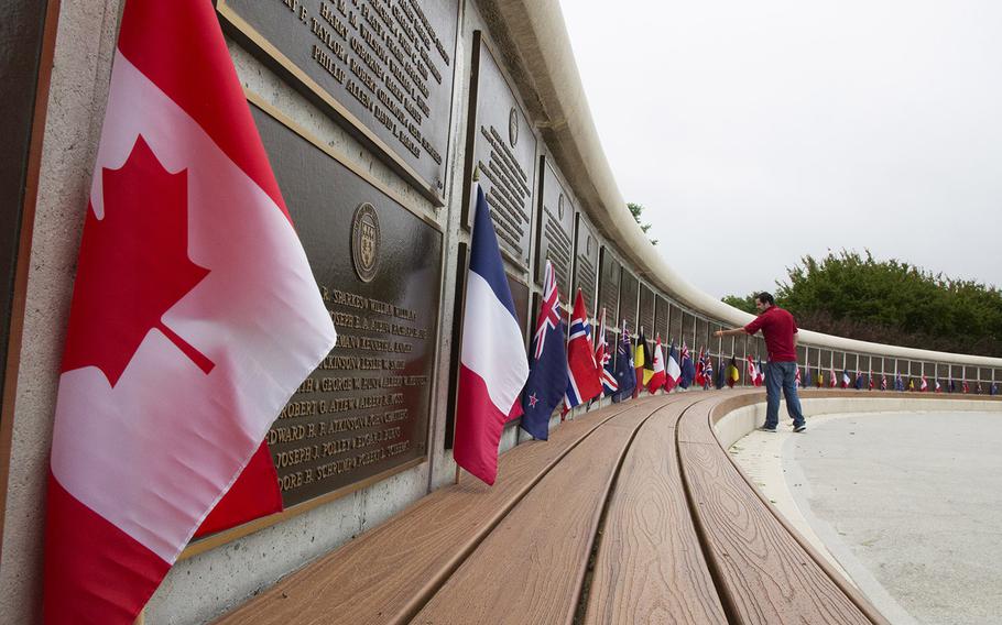 At the National D-Day Memorial in Bedford, Va., plaques list the names of soldiers from America's allies who were killed on June 6, 1944.