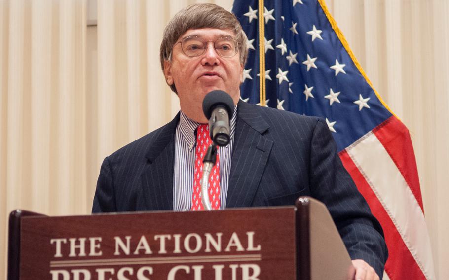 Charlie Cook speaks at the IAVA survey press conference on July 24, 2014, at the National Press Club in Washington, D.C.