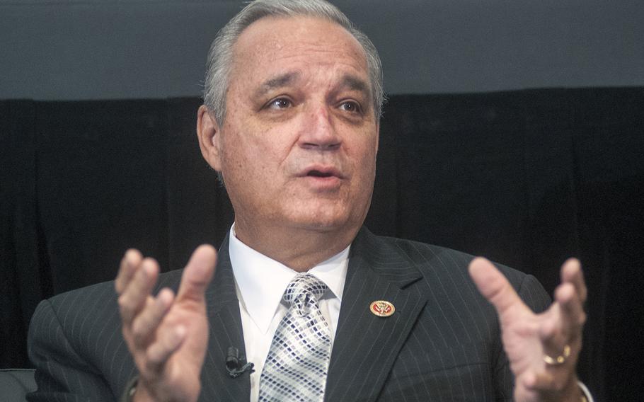Rep. Jeff Miller, R-Fla., speaks at a Veterans Affairs roundtable at National Press Club in Washington on July 30, 2014. Miller noted that veterans are suffering — some dying — in a VA health care system rife with widespread corruption and delays in care.