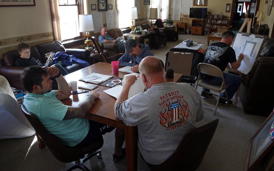 At Eagle's Healing Nest, a residential veterans campus in central Minnesota, veterans take part in a variety of therapy classes, including art, writing and meditation, that aid them in repairing their interior lives.