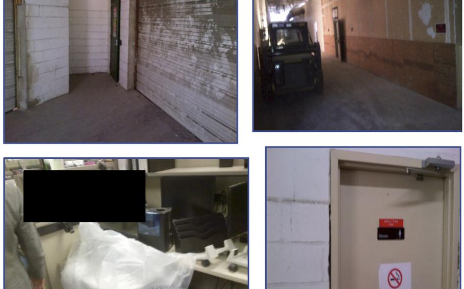 These photos from the VA Office of Inspector General report detail the dingy conditions of the VA Regional Office space in Philadelphia. Among the IG's findings were unsecured doors and pathways that made veterans' personal information vulnerable to any passersby, as well as temperature control issues that left employees seeing 'their breath crystallize and fingernails turn blue at their workstations.'