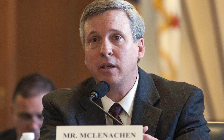 David McLenachen, Acting Deputy Under Secretary for Disability Assistance, testifies during a House Subcommittee on Disability Assistance and Memorial Affairs hearing on Capitol Hill in Washington, D.C., on Thursday, June 11, 2015. McLenachen acknowledged that challenges remain in reforming the VA's fiduciary program, but he expressed confidence that the Veterans Benefits Administration is on the right track to prevent fraud and ensure veterans receive the benefits intended for them.