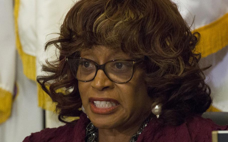 House Veterans Affairs Committee Ranking Member Rep. Corrine Brown, D-Fla., speaks during a Capitol Hill hearing on the VA budget, June 25, 2015.