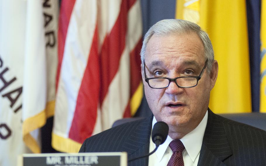 Chairman of the House Committee on Veterans Affairs Jeff Miller, R-Fla., speaks during a hearing on Capitol Hill in Washington, D.C., on Wednesday, Oct. 21, 2015. Miller asked the other committee members to rule on a motion to issue subpoenas to five VA employees who failed to be present for Wednesday's hearing.