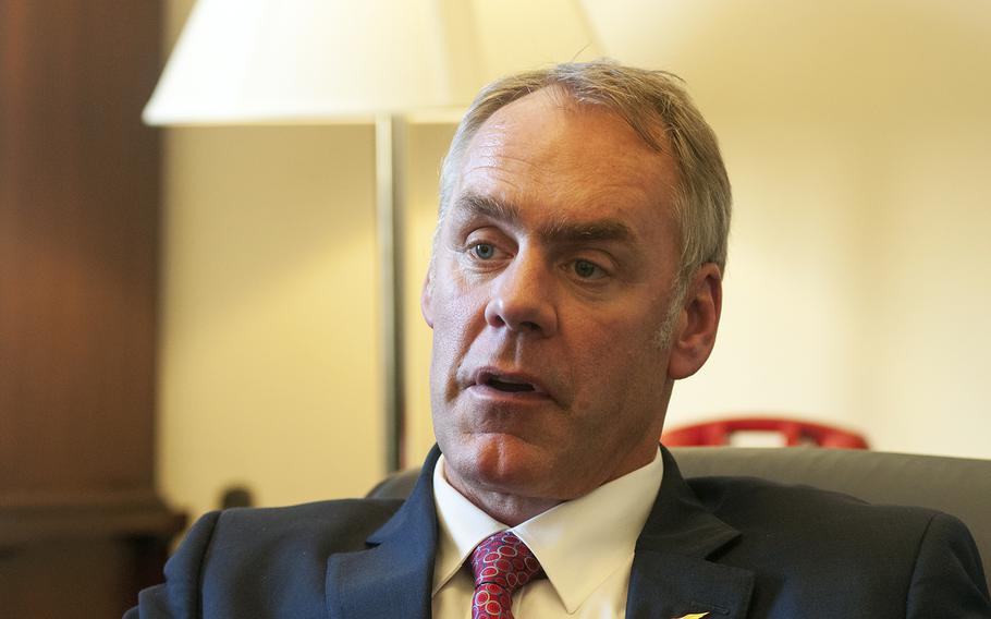 U.S. Rep. Ryan Zinke, a retired Navy SEAL officer, speaks about his military experience and how that informs his role as a politician, during an interview in his office on Capitol Hill. The Republican lawmaker from Montana was elected to Congress on Nov. 4, 2014.