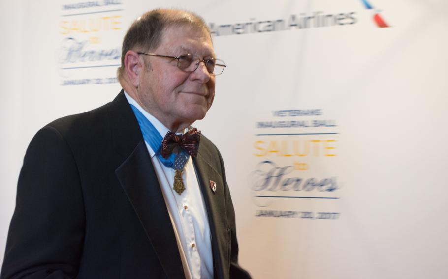 Harold Fritz walk the red carpet at the Veterans Inaugural Ball: Salute to Heroes in Washington, D.C., Jan. 20, 2017.