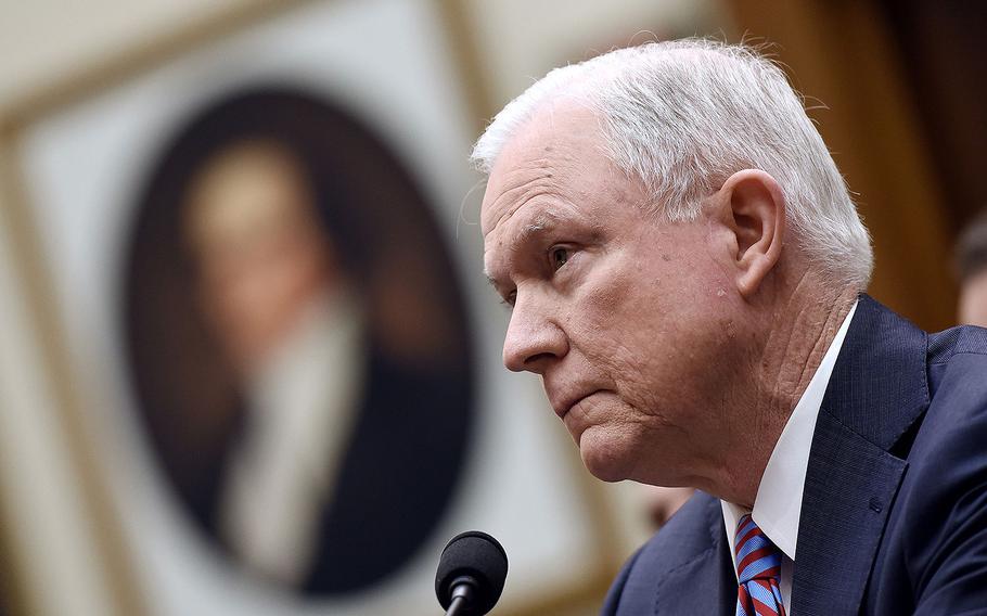 U.S. Attorney General Jeff Sessions testifies during a hearing before the House Judiciary Committee on Nov. 14, 2017 in Washington.