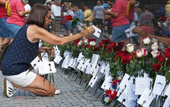 About 3,000 roses were placed at the Vietnam Memorial Wall in Washington, D.C., as part of the annual Father's Day Rose Remembrance. 