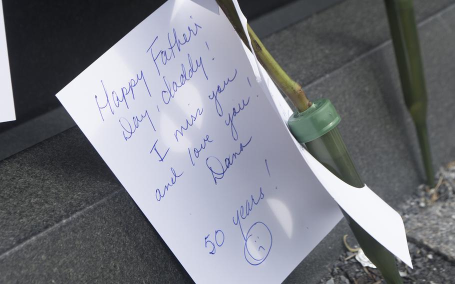 About 3,000 roses were placed at the Vietnam Memorial Wall in Washington, D.C., as part of the annual Father's Day Rose Remembrance. On the inside of a card attached to one of the roses, was this message: "Happy Father's Day, daddy! I miss you and love you! Dana."