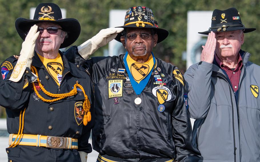 Veterans Day at the World War II Memorial involved a wreath-laying ceremony and a Parade of Heroes. During the Parade of Heroes, a World War II veteran was called and his military history read aloud. 