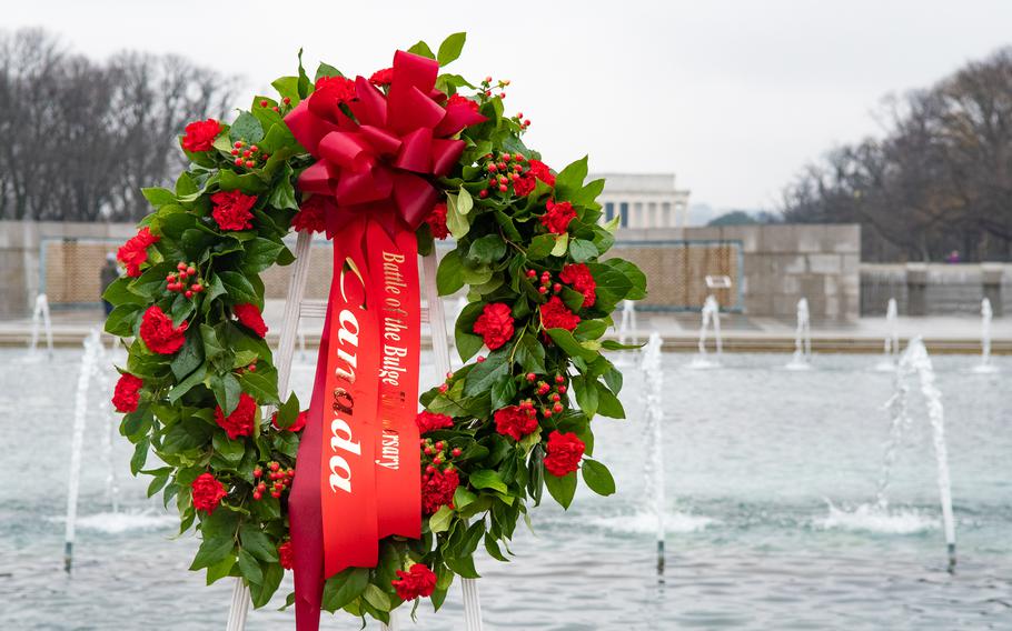 As part of the World War II Memorial's Battle of the Bulge 75th Anniversary Commemoration, a wreath-laying with representation from Allied nations took place on December 16, 2019.  