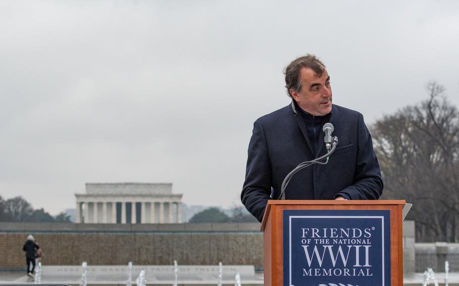 As part of the World War II Memorial's Battle of the Bulge 75th Anniversary Commemoration, a wreath-laying with representation from Allied nations took place on December 16, 2019.  Alex Kershaw, author of "The Longest Winter: The Battle of the Bulge and the Epic Story of World War II's Most Decorated Platoon," was Master of Ceremonies.