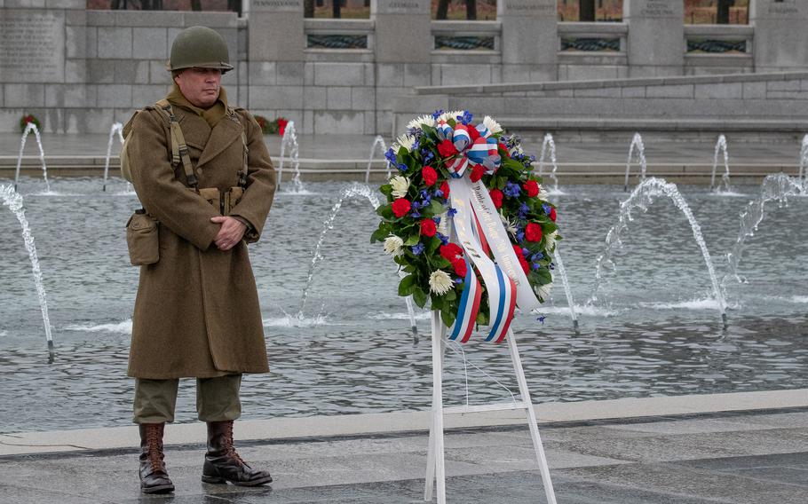 As part of the World War II Memorial's Battle of the Bulge 75th Anniversary Commemoration, a wreath-laying with representation from Allied nations took place on December 16, 2019.  
