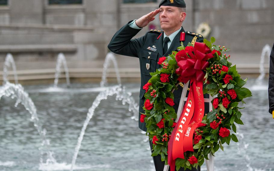 As part of the World War II Memorial's Battle of the Bulge 75th Anniversary Commemoration, a wreath-laying with representation from Allied nations took place on December 16, 2019.  
