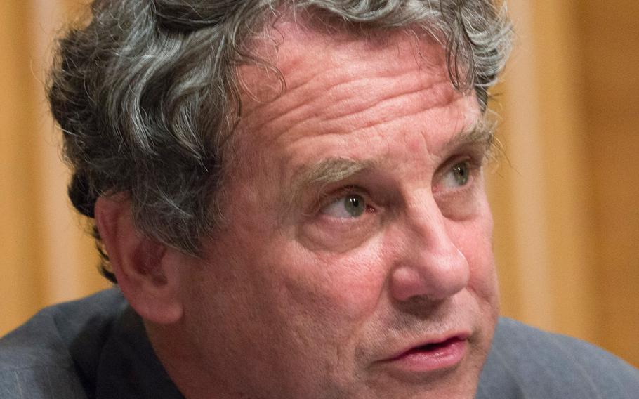 Sen. Sherrod Brown, D-Ohio, attends a hearing on Capitol Hill in Washington in 2015.