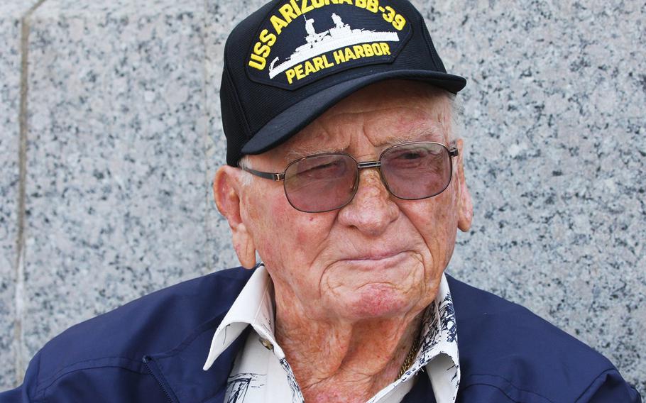 USS Arizona survivor Donald Stratton visits the World War II Memorial in Washington, D.C., on July 20, 2017.