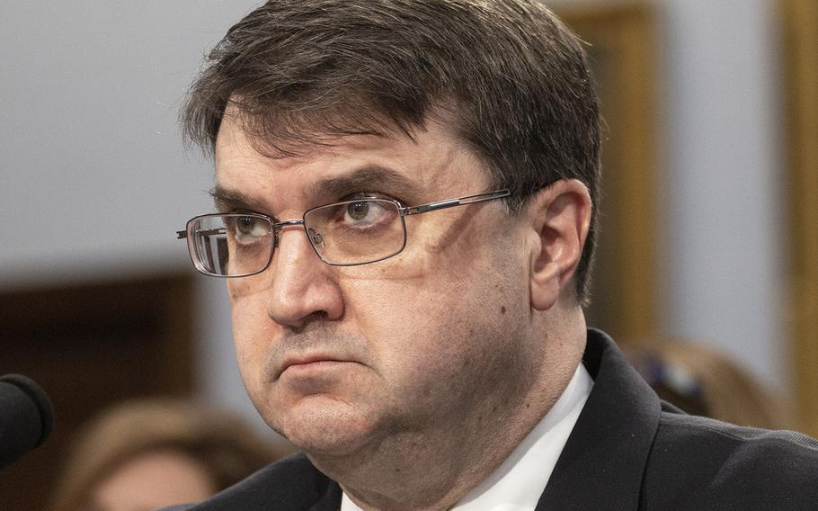 VA Secretary Robert Wilkie, at a House hearing in March, 2019.
