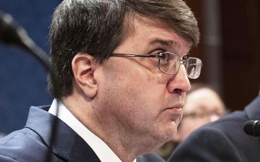 Secretary of Veterans Affairs Robert Wilkie, at a House Veterans' Affairs Committee hearing on Feb. 27, 2020.
