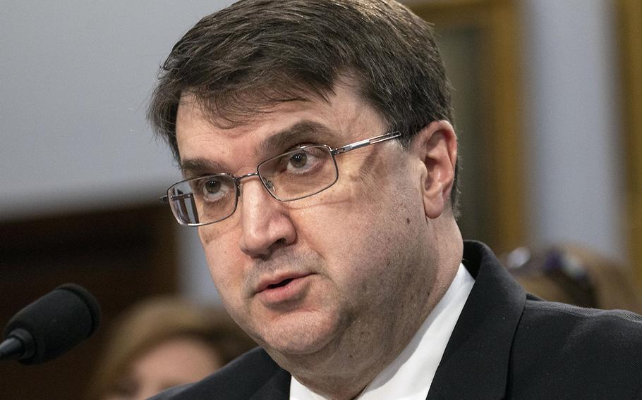 Secretary of Veterans Affairs Robert Wilkie, at a Capitol Hill hearing in 2019.