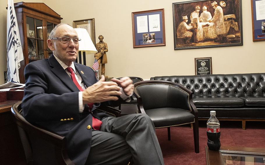 Rep. Phil Roe, R-Tenn., in his Capitol Hill office during an interview with Stars and Stripes in November 2019, introduced the House version of the bill.