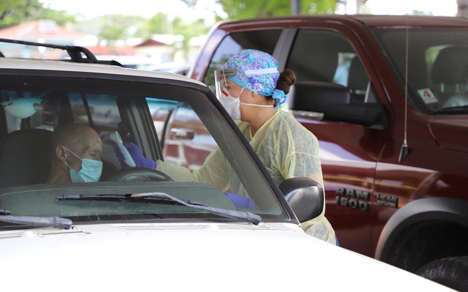 Dr. Marian Torres of the Puerto Rico VA Medical Center conducts COVID-19 screenings, at the Barron Spot Village Mall in St. Croix, during V.I. Department of Veterans Affairs drive-through screenings.



VING continues to conduct support missions with local government agencies to protect veterans, their families and the citizens of the Territory.