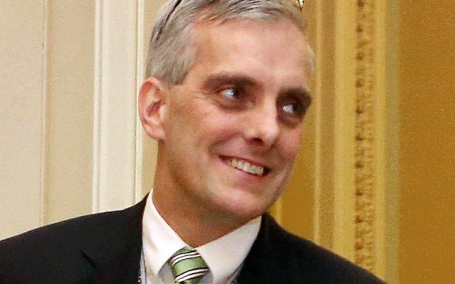 White House Chief of Staff Denis McDonough, at a meeting with members of the Senate Democratic Caucus at the U.S. Capitol in March, 2013.