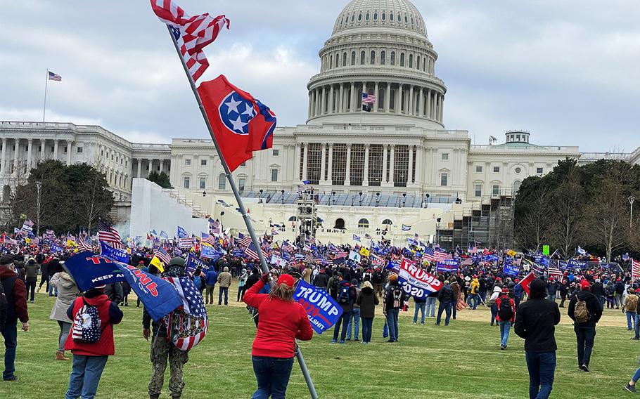 Supporters of President Donald Trump outside the U.S. Capitol on Jan. 6, 2021.