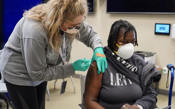 Laureen Crews, a U.S. Army veteran, last month became the 10,000th veteran to be vaccinated against COVID-19 at Harry S. Truman Memorial Veterans’ Hospital.